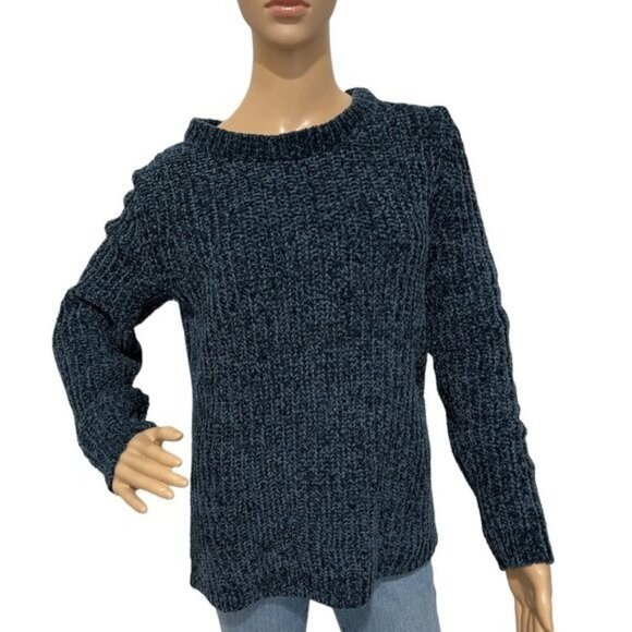Talbots Chunky Knit Blue Sweater Size M - Picture 1 of 7